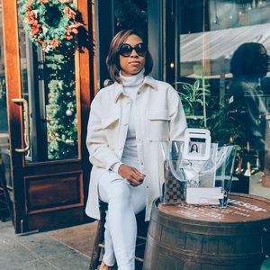 H&M Pearl Collar Shacket